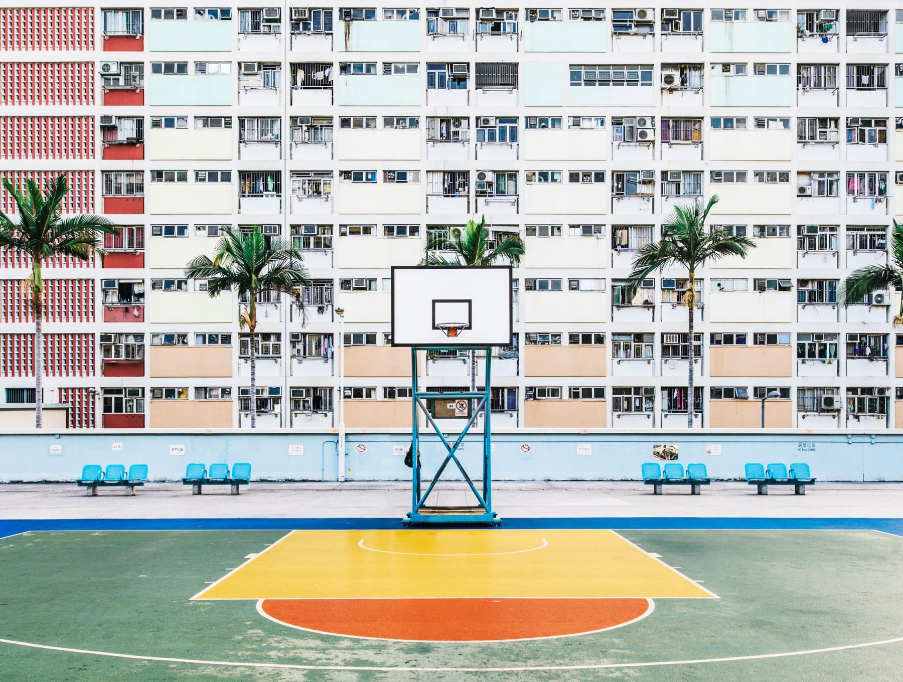 Hong Kong basketball court color photography by guillaume dutreix