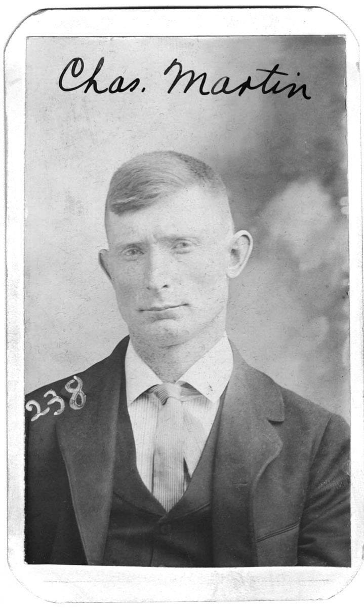 Portrait photography of Charles Martin Arrested for bank robbery, Feb. 15, 1898