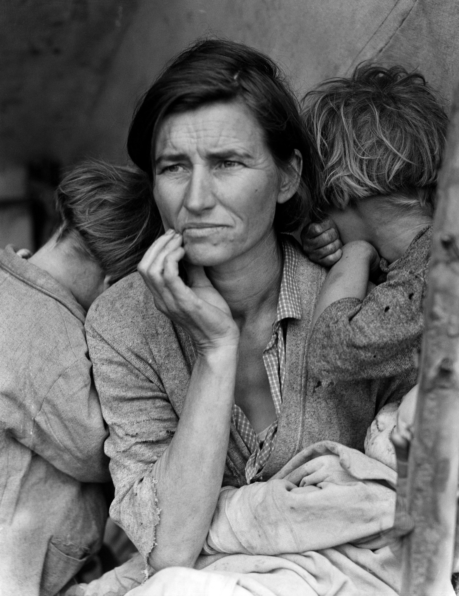 Fotografía de retrato de una madre migrante, 1936 de Dorothea Lange