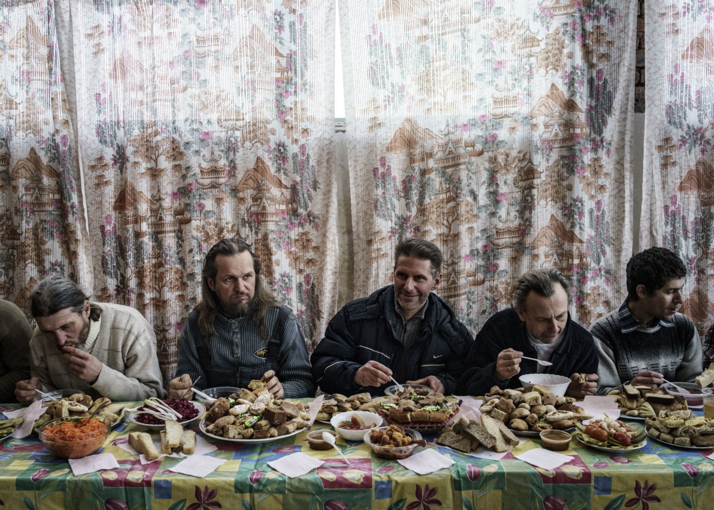 Disciples of Vissarion at a Communal lunch, Russia, 2015