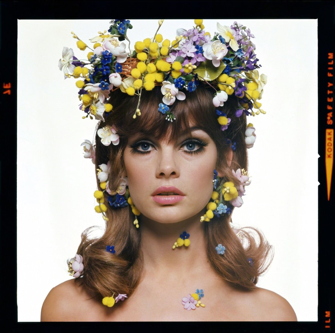 Portrait couleur film moyen format photographie de Jean Shrimpton par Bert Stern