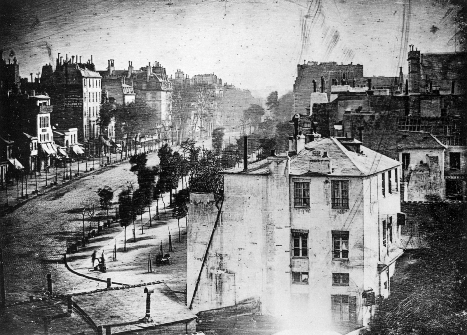 Fotografia del primo dagherrotipo di Louis Daguerre, Boulevard Du Temple, Parigi 1838