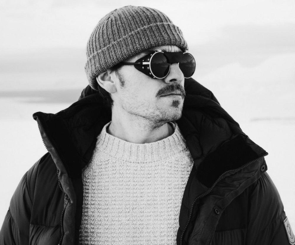 black and white portrait photograph of Hannes Becker