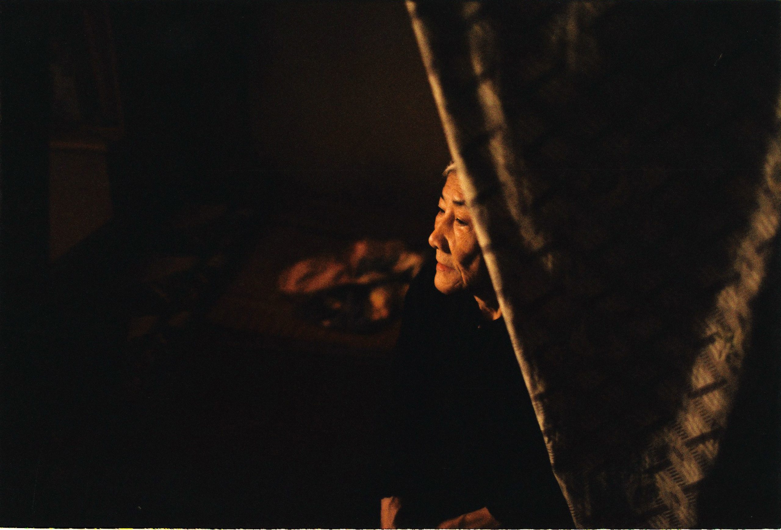 Color photo by Maika Elan, woman watching television, from Inside Hanoi