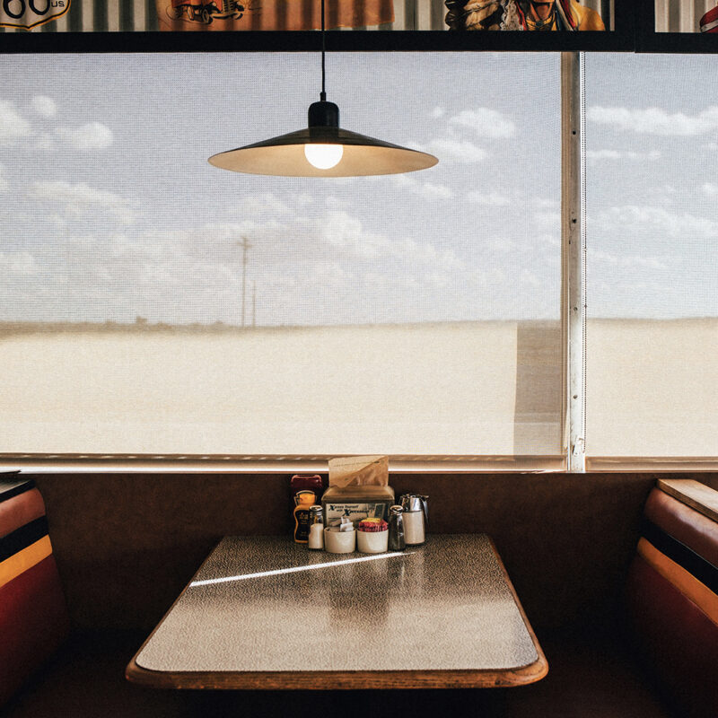 Color photo by Arnaud Montagard, diner. From the Road Not Taken