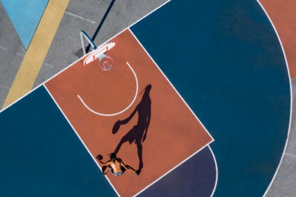 aerial photo of a basketball court by Ilanna Barkusky
