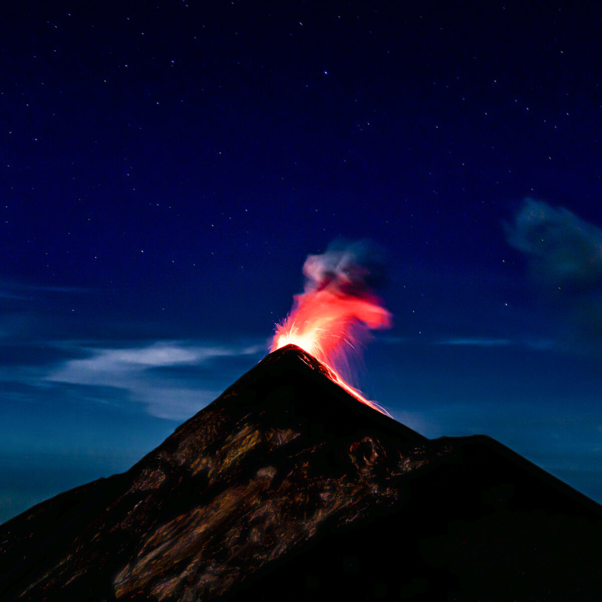 color landscape night photograph of a volcano by Jeff Bullied