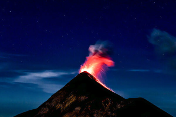 color landscape night photograph of a volcano by Jeff Bullied