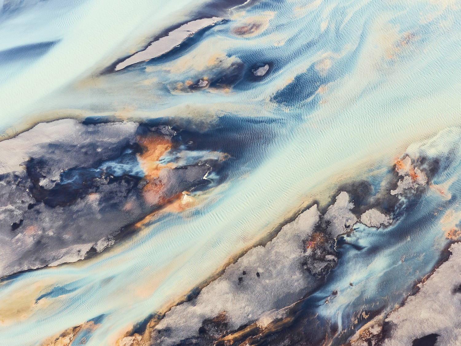 aerial abstract landscape color photo of Iceland glacier by Brooke Holm