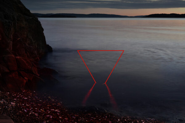 conceptual color photo of LED light in landscape by Gjert Rognli