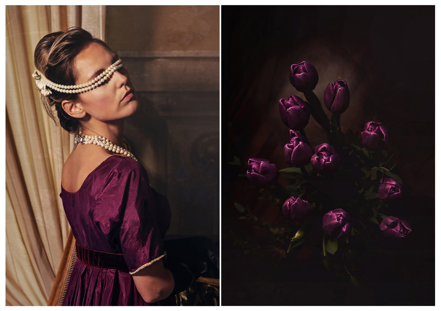 color portrait photo of woman in purple dress by Nicoletta Cerasomma