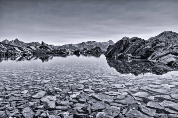 color landscape photo of mountain and lake in Parco Nazionale Gran Paradiso, Italy by Roberto Carnevali