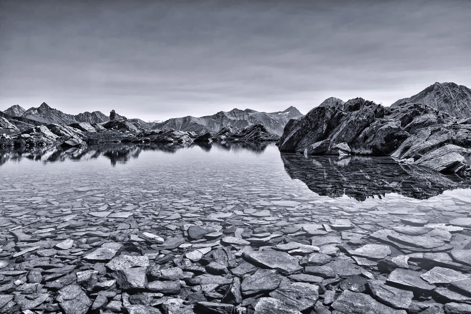 color landscape photo of mountain and lake in Parco Nazionale Gran Paradiso, Italy by Roberto Carnevali