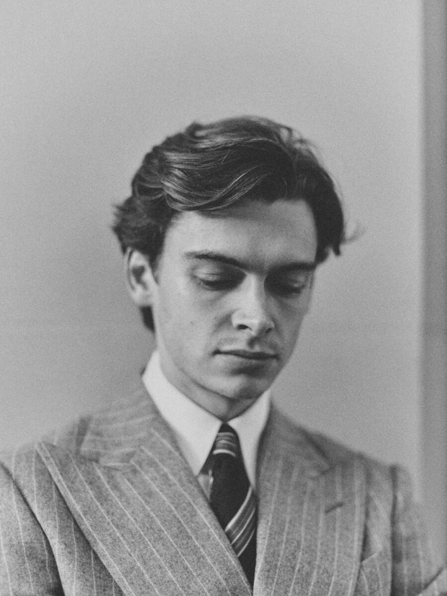 black & white fashion studio portrait of a male model by Elija Kulmer