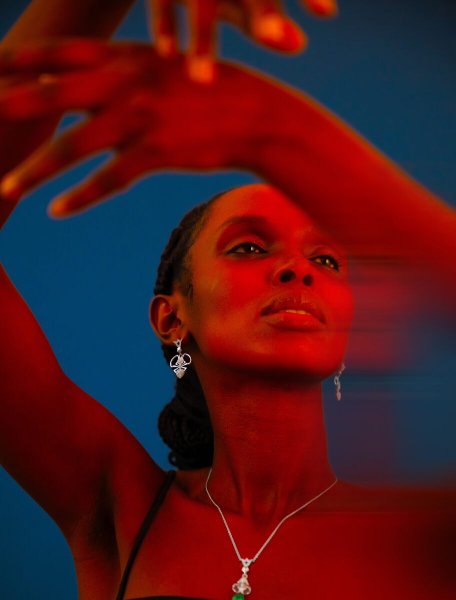 color fashion studio portrait of a female model by Filip Haglund