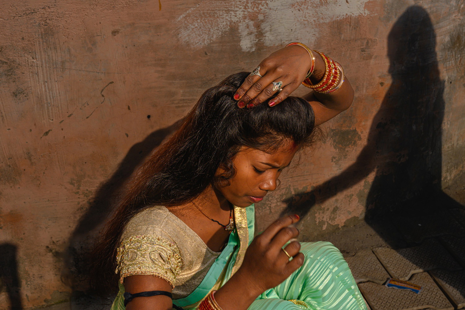 color street photo portrait woman india