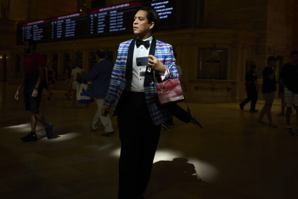 color street photo man grand central new york usa