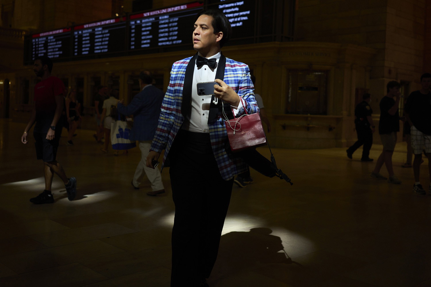 color street photo man grand central new york usa