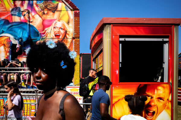 color street photo carnival woman manchester uk