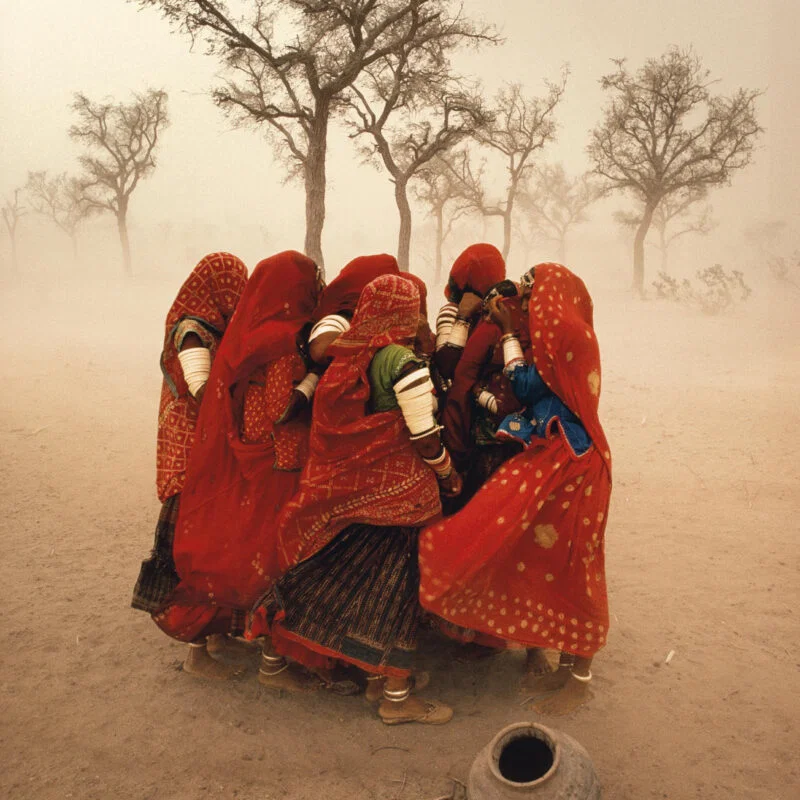 color photo of a Dust Storm, Rajasthan, India, 1983 by Steve McCurry