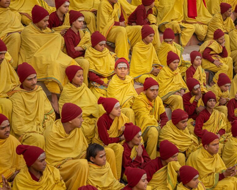 color photo of young monks in Varanasi, India by Thibault Gerbaldi. People Award