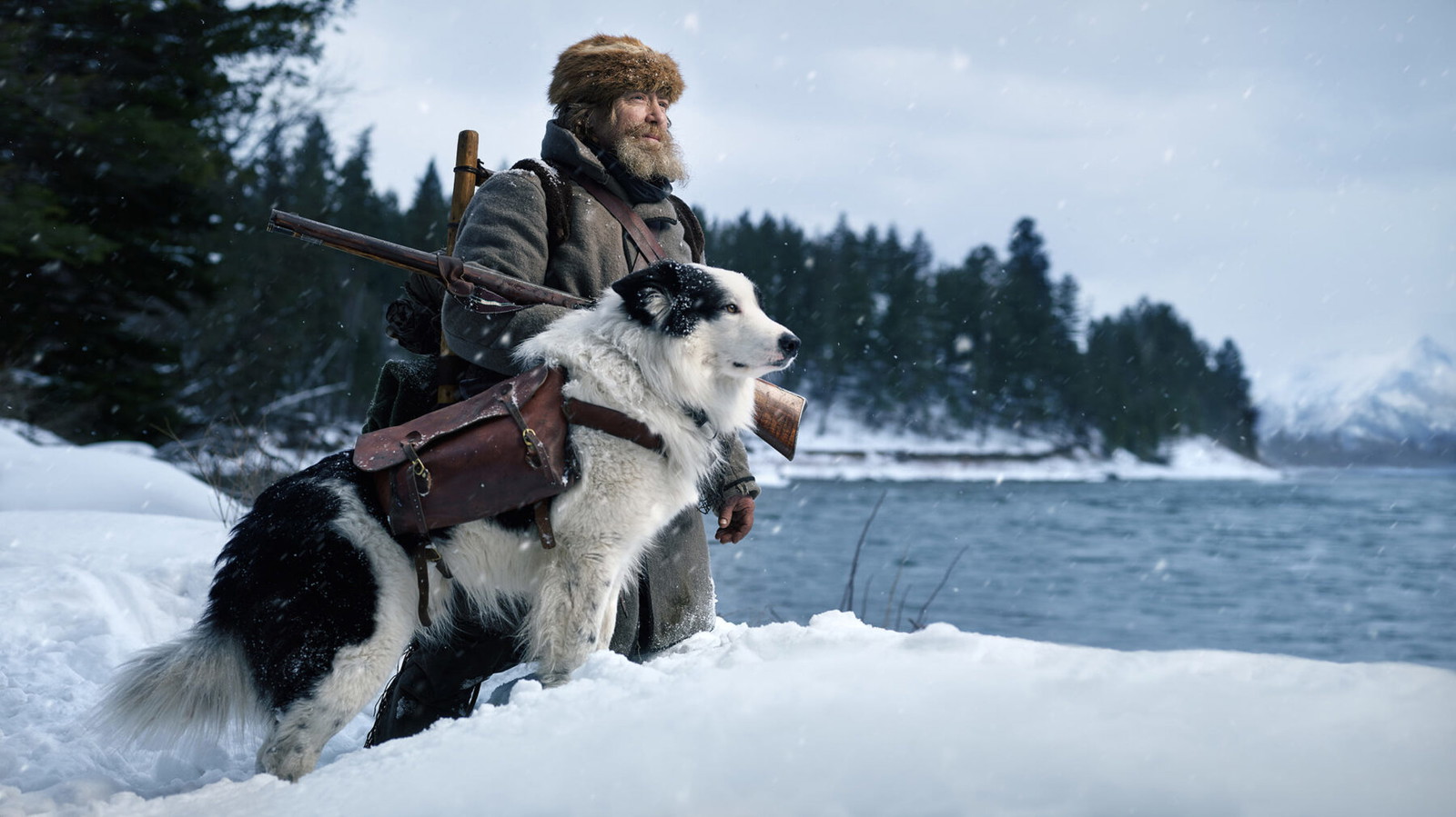 color portrait photo of mountain man with dog by Jeroen Nieuwhuis