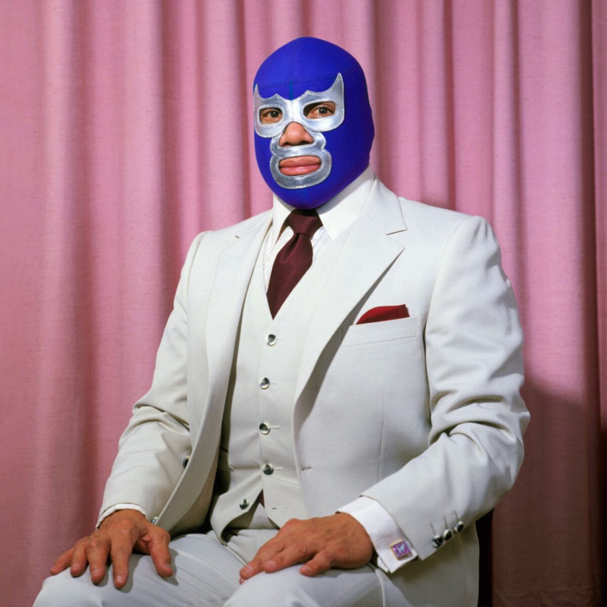 Portrait photography by Lourdes Grobet. Masked wrestler