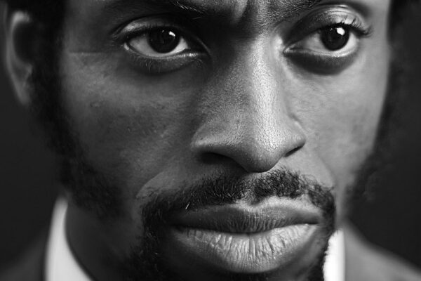 black and white fine art portrait of man by Kasia Idzkowska