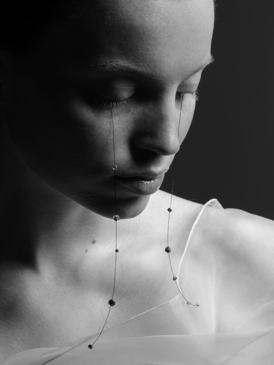 black and white fine art abstract portrait of woman by Marc Glaudemans