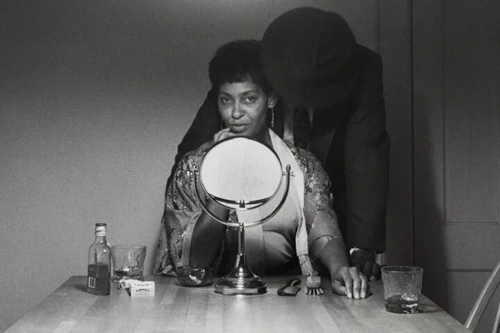 Black and white photo by Carrie Mae Weems from her Kitchen Table Series. From the book Heart of the Matter
