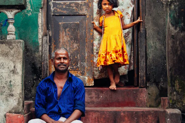 Color travel street photo of A Sri Lankan Family in Pettah, Colombo by Asanka Brendon Ratnayake