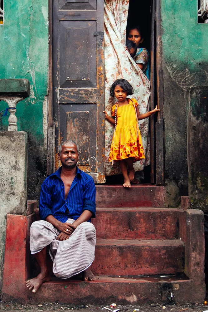 Color travel street photo of A Sri Lankan Family in Pettah, Colombo by Asanka Brendon Ratnayake