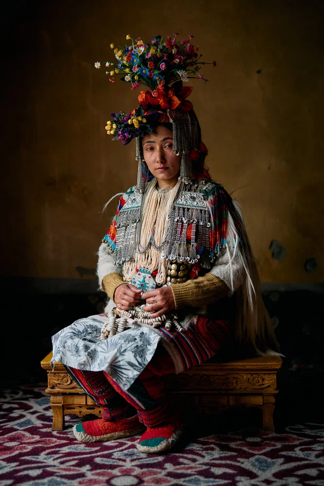 Color travel portrait photo of Dolma woman in Ladakh, India by August Henley Ashmun