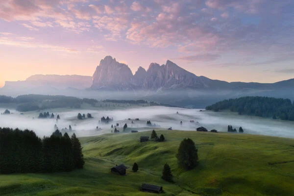 Color landscape photo of the Dolomites, Southern Tyrol by Dronographer