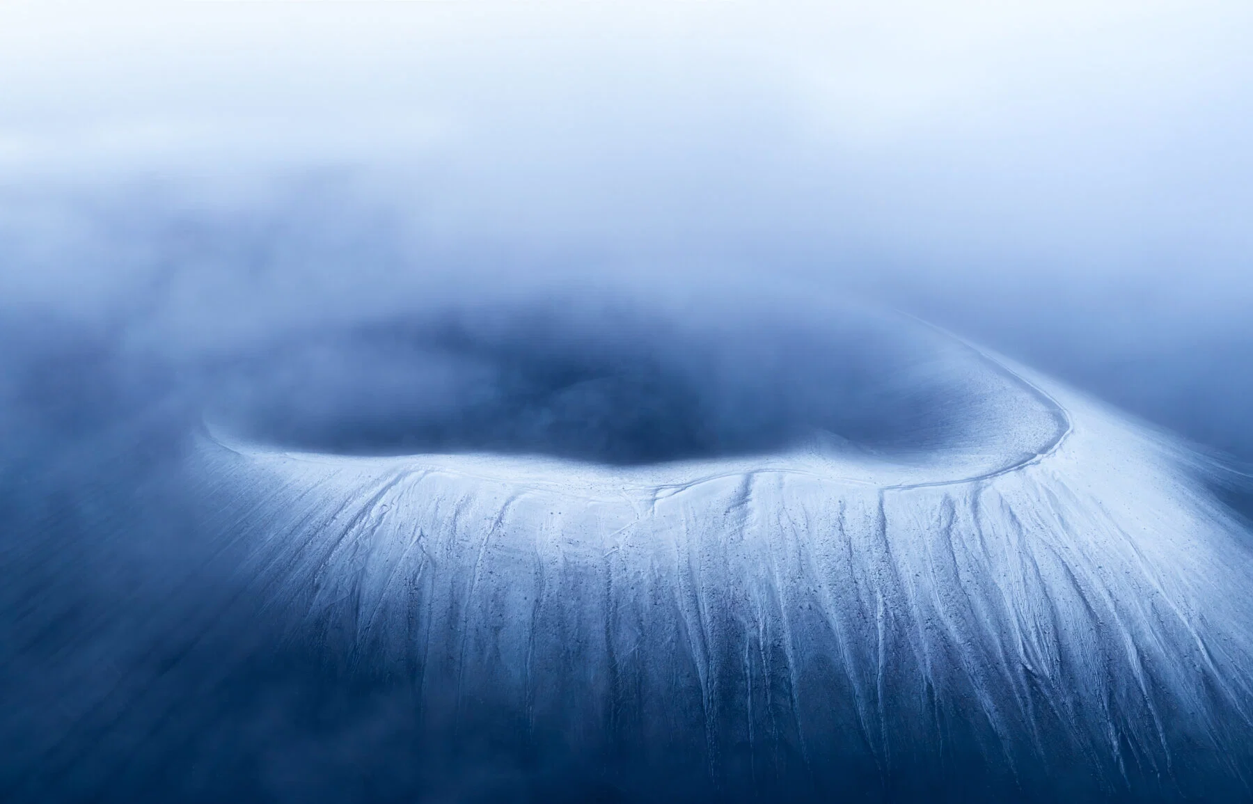 Color aerial landscape photo of Hverfjall Crater, Iceland by Spiros Dimas
