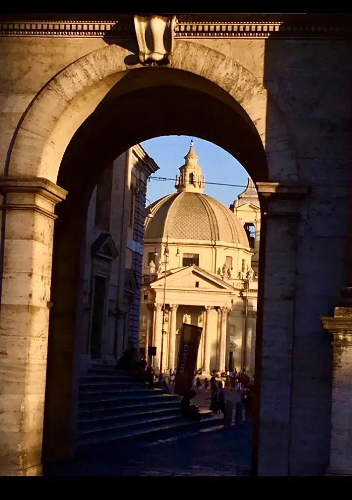 piazza del popolo al tramonto Roma by monica gambino