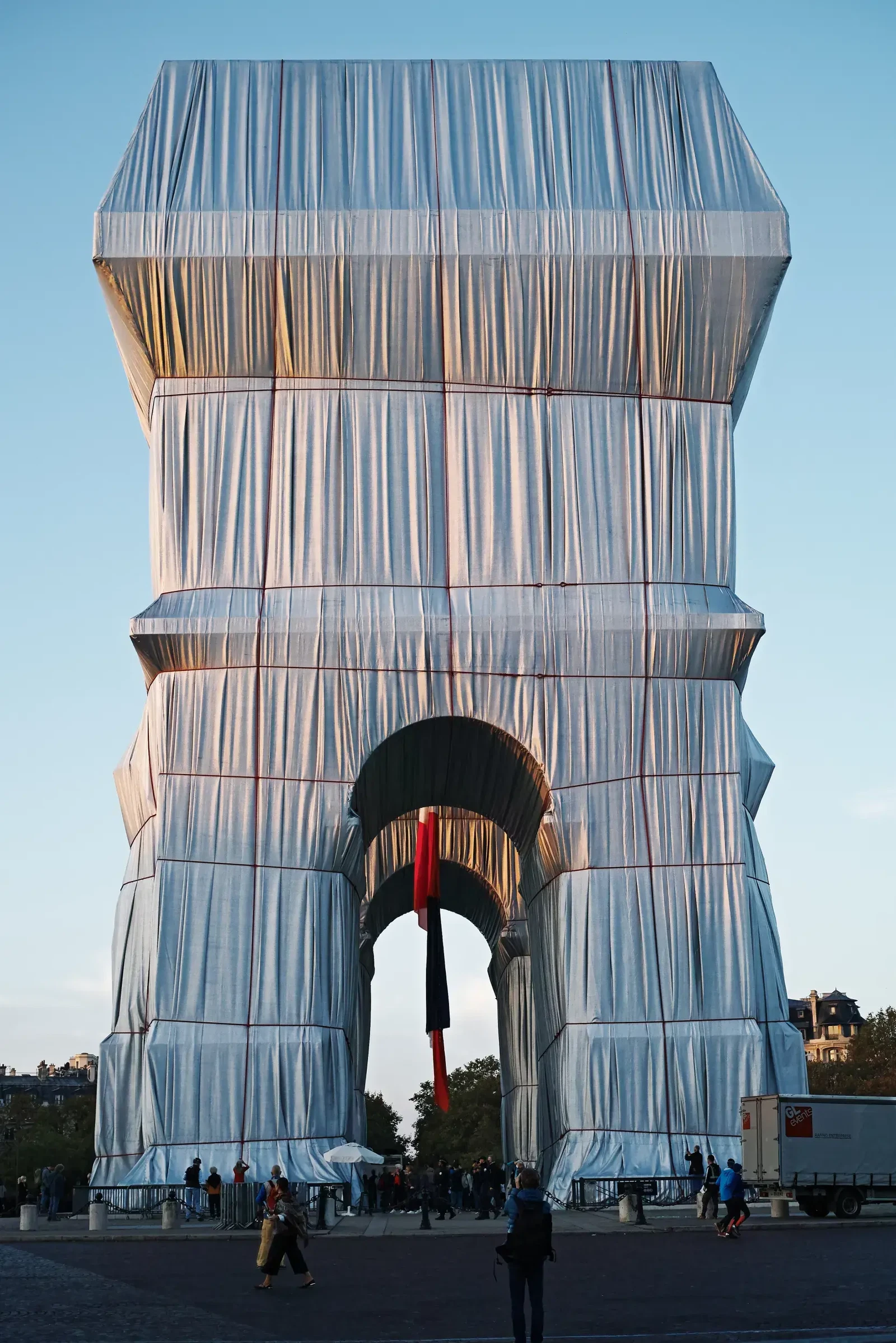 Arc de Triomphe Christo in the Morning Sun by Helmut Lochbuehler