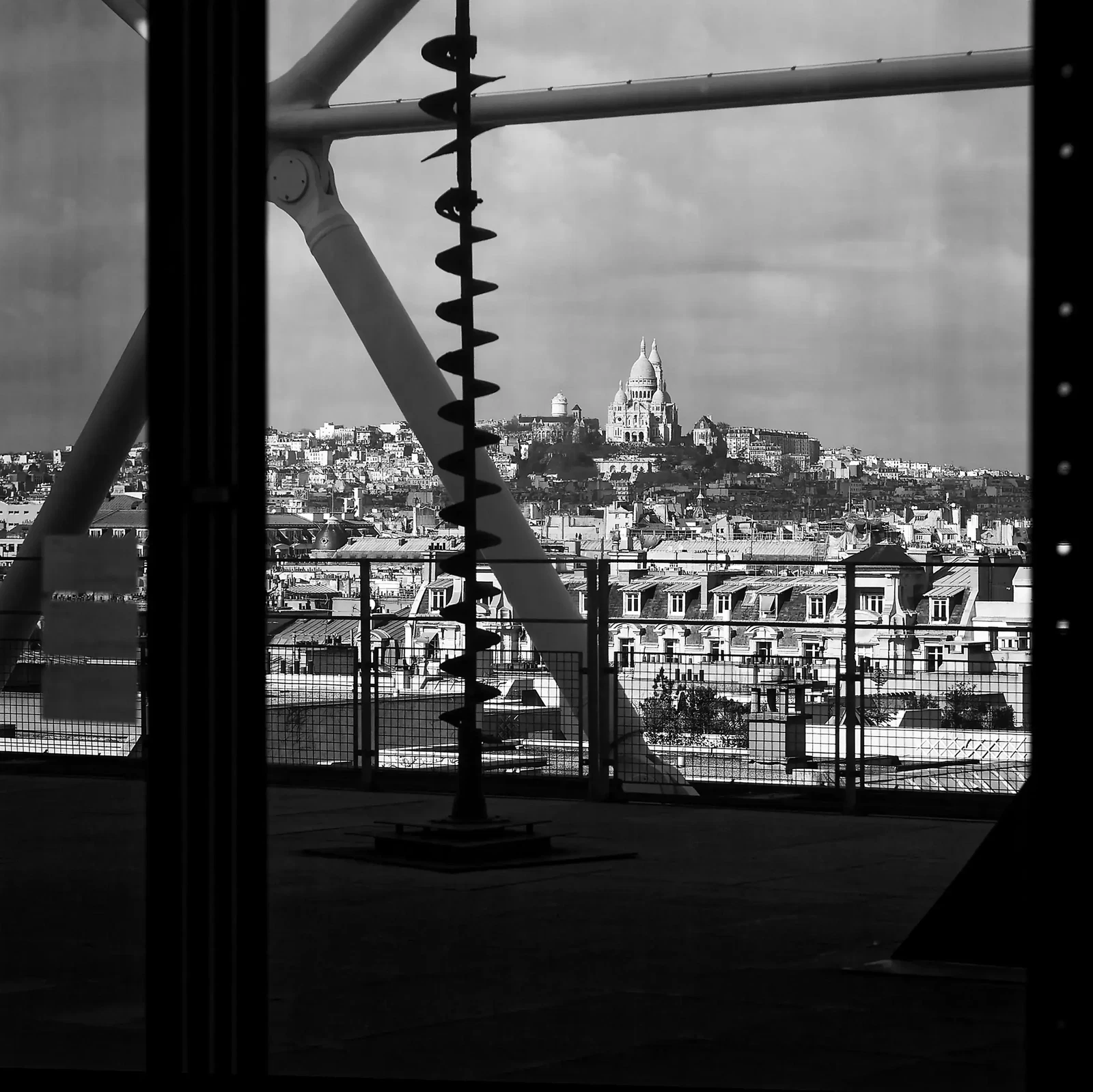 Montmartre View from Centre Pompidou by Helmut Lochbuehler